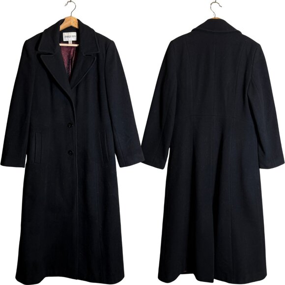 Charles Klein Jackets & Blazers - Vintage Charles Klein 100% Wool Long Overcoat Women's 12 Black Minimalist Retro